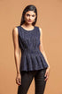 Metallic Peplum Top